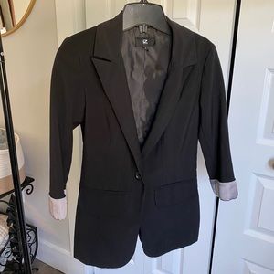 Blazer with silky sleeves